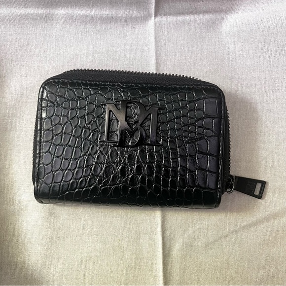 NWOT Badgley Mischka Croc Black Colored Wallet - Picture 11 of 15